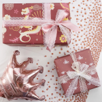 Шар с клапаном (16''/41 см) Мини-фигура, Корона, Розовое Золото, 1 шт., 23323