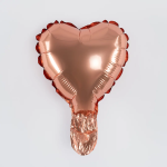 Шар с клапаном (5''/13 см) Микро-сердце, Розовое Золото, Металлик, 1 шт., 27267