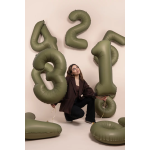 Шар (40''/102 см) Цифра, 1 Slim, Оливковый, Матовый, 1 шт. в уп., B901911MOL