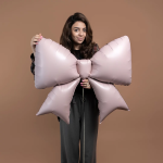 Шар (39''/99 см) Фигура, Бант, Розовый, Сатин, 1 шт. в уп., 26456