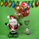 Шар (12''/30 см) Мини-фигура, Леденец трость, Красный/Зеленый, 1 шт., 902844VE