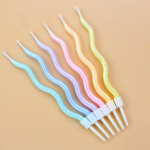 Свечи Нежные спирали, Ассорти, Макарунс, 0,55*12 + 3 см, 6 шт. с держат., 802958