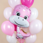 Шар (38''/97 см) Фигура, Динозаврик Девочка, 1 шт. в уп., 943166