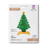 Шар 3D (32''/81 см) Фигура на подставке, Новогодняя елочка, Ярко-зеленый, 1 шт. в уп., 25318-P