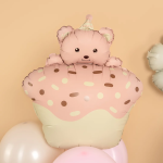 Шар (29''/74 см) Фигура, Кексик с медвежонком, Розовый, Сатин, 1 шт., 25061