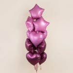 Шар (18''/46 см) Сердце, Бургундия, Сатин, 1 шт., 27594