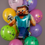 Шар (33''/84 см) Фигура, Пиксельный герой, 1 шт., 23486