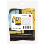 Шар с клапаном (14''/36 см) Мини-фигура, Экскаватор, 5 шт. в уп. (цв.этик.), 20820S5