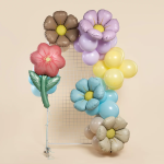 Шар (25''/64 см) Цветок, Ромашка (надув воздухом), Голубой, Сатин, 1 шт., 27583