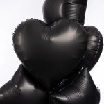 Шар (18''/46 см) Сердце, Черный, Сатин, 1 шт., 27622