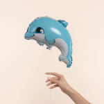 Шар с клапаном (13''/33 см) Мини-фигура, Маленький дельфин, 5 шт. в уп. (цв.этик.), 27139S5