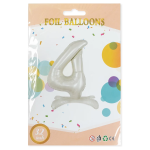 Шар (32''/81 см) Цифра на подставке, 4, Белый песок, 1 шт. в уп., 27514