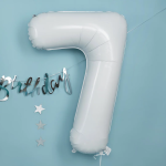 Шар (34''/86 см) Цифра, 7 Slim, Белый, 1 шт. в уп., 131417