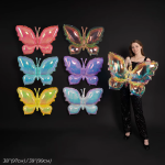 Шар (38''/97 см) Фигура, Бабочка (надув воздухом), Голубой, Хамелеон, 1 шт. в уп., 24985