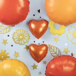 Шар (9''/23 см) Мини-сердце, Оранжевый, 1 шт., 09015O