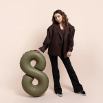 Шар (40''/102 см) Цифра, 8 Slim, Оливковый, Матовый, 1 шт. в уп., B901918MOL