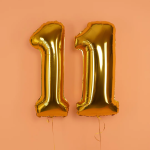 Шар (40''/102 см) Цифра, 1 Slim, Золото, 1 шт. в уп., C901911O