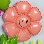 Шар с клапаном (17''/43 см) Мини-цветок, Ромашка, Розовый, 1 шт., 23830