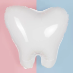 Шар (21''/53 см) Фигура, Зубик, Белый, 1 шт., 23814