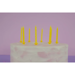 Свечи Сверкающий глиттер, Желтый, с блестками, 0,5*6 см, 24 шт. с держат., 6214504