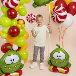 Шар (9''/23 см) Мини-круг, Леденец, Красный, 1 шт., 402576R