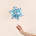 Шар с клапаном (14''/36 см) Мини-фигура, Снежинка, Белый/Голубой, 5 шт. в уп., 26670