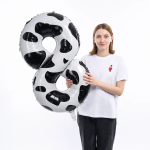 Шар (40''/102 см) Цифра, 8 Пятнышки, Черный/Белый, 1 шт. в уп., 23778