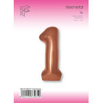 Шар (40''/102 см) Цифра, 1 Slim, Бронза, Металлик, 1 шт. в уп., B901911BZ