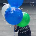 Шар с клапаном (18''/46 см) Сфера, Deco Bubble, Синий, Хром, 10 шт. в уп., 550011