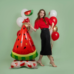 Шар с клапаном (17''/43 см) Мини-фигура, Долька арбуза, 1 шт., 17211