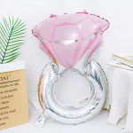 Шар (28''/71 см) Фигура, Кольцо с бриллиантом, Розовый, 1 шт., 23236