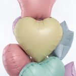 Шар (18''/46 см) Сердце, Ванильный, Сатин, 1 шт., 27183