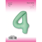 Шар (40''/102 см) Цифра, 4 Slim, Мятный, Матовый, 1 шт. в уп., B901914MM