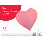 Шар (68''/173 см) Сердце, Светло-розовый, Сатин, 1 шт. в уп.,