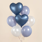 Шар (18''/46 см) Сердце, Темно-синий, Сатин, 1 шт., 27596