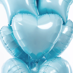 Шар (18''/46 см) Сердце, Голубой, Макарунс, 1 шт., 201500AB