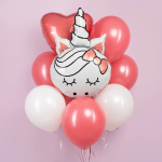 Шар (31''/79 см) Фигура, Единорог с бантиком, 1 шт., 24596