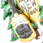 Шар (36''/91 см) Фигура, Бутылка, Новогоднее шампанское, Золото, Голография, 1 шт., 35395GH