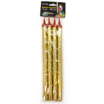 Свеча Фонтан для торта, Золото, 25 см, 4 шт., TKF359