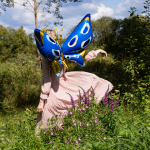 Шар 3D (45''/114 см) Фигура, Бабочка, Карнавальные крылья, Голубой, 1 шт., 23734