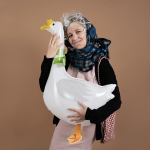 Шар 3D (34''/86 см) Ходячая Фигура, Гусь, Белый, 1 шт. в уп., 26434