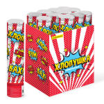 Пневмохлопушка (12/30 см), Цирк, Яркий праздник, Серпантин тишью, Красный/Белый, 1 шт., 823156