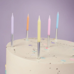 Свечи Нежное ассорти/Серебро, Металлик, 0,55*9,5 + 1 см, 8 шт. с держат., 630260