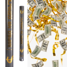 Пневмохлопушка (24/60 см), Заряд, Деньги, Доллары и Евро, серпантин фольга, 1 шт., 723009