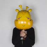 Шар (29''/74 см) Фигура, Голова, Милый Жираф, 1 шт., 21905