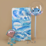 Шар (24''/61 см) Сфера, Deco Bubble (синяя упаковка), Прозрачный, Кристалл, 10 шт. в уп., 550175