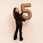 Шар (40''/102 см) Цифра, 5 Slim, Шоколад, Матовый, 1 шт. в уп., B901915MCH