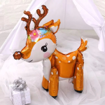 Шар (22''/56 см) Фигура 3D, Олень в цветочном венке, 1 шт. в уп., 15160P