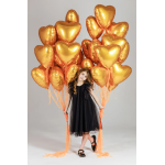 Шар (19''/48 см) Сердце, Янтарь, Бохо, 1 шт., 940356