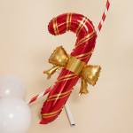 Шар (30''/76 см) Фигура, Леденец трость, Золотой бант (надув воздухом), Красный, 1 шт., 26800NP